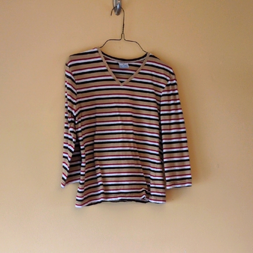 Striped V-Neck Women's Top